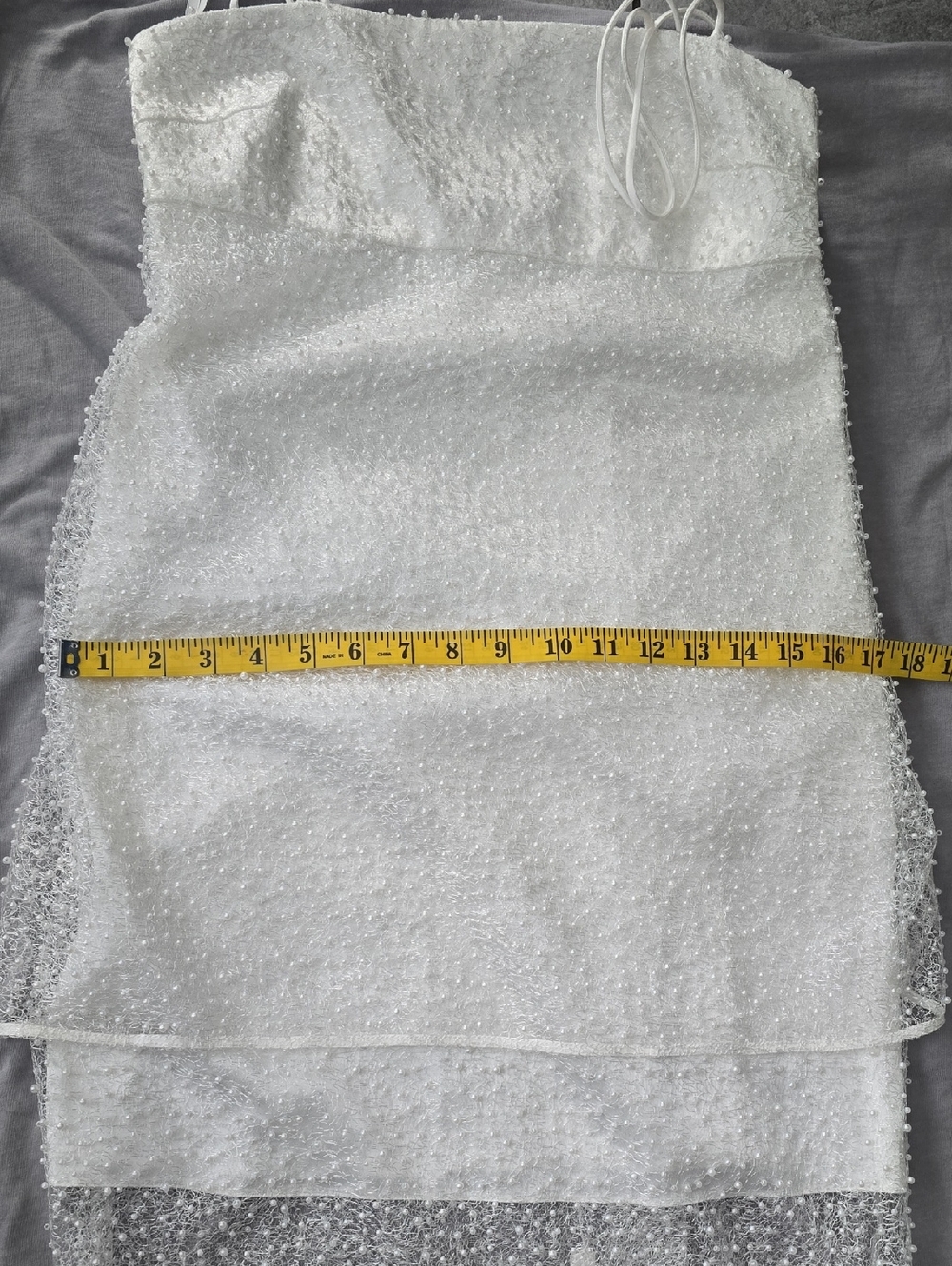 BHLDN White Pearl-Embellished Sheer Overlay Slip Dress - Picture 10 of 12
